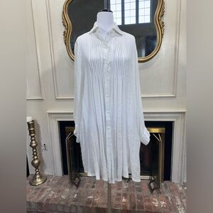 Lady Noiz Pintuck Button Down Tunic Coastal Grandmother